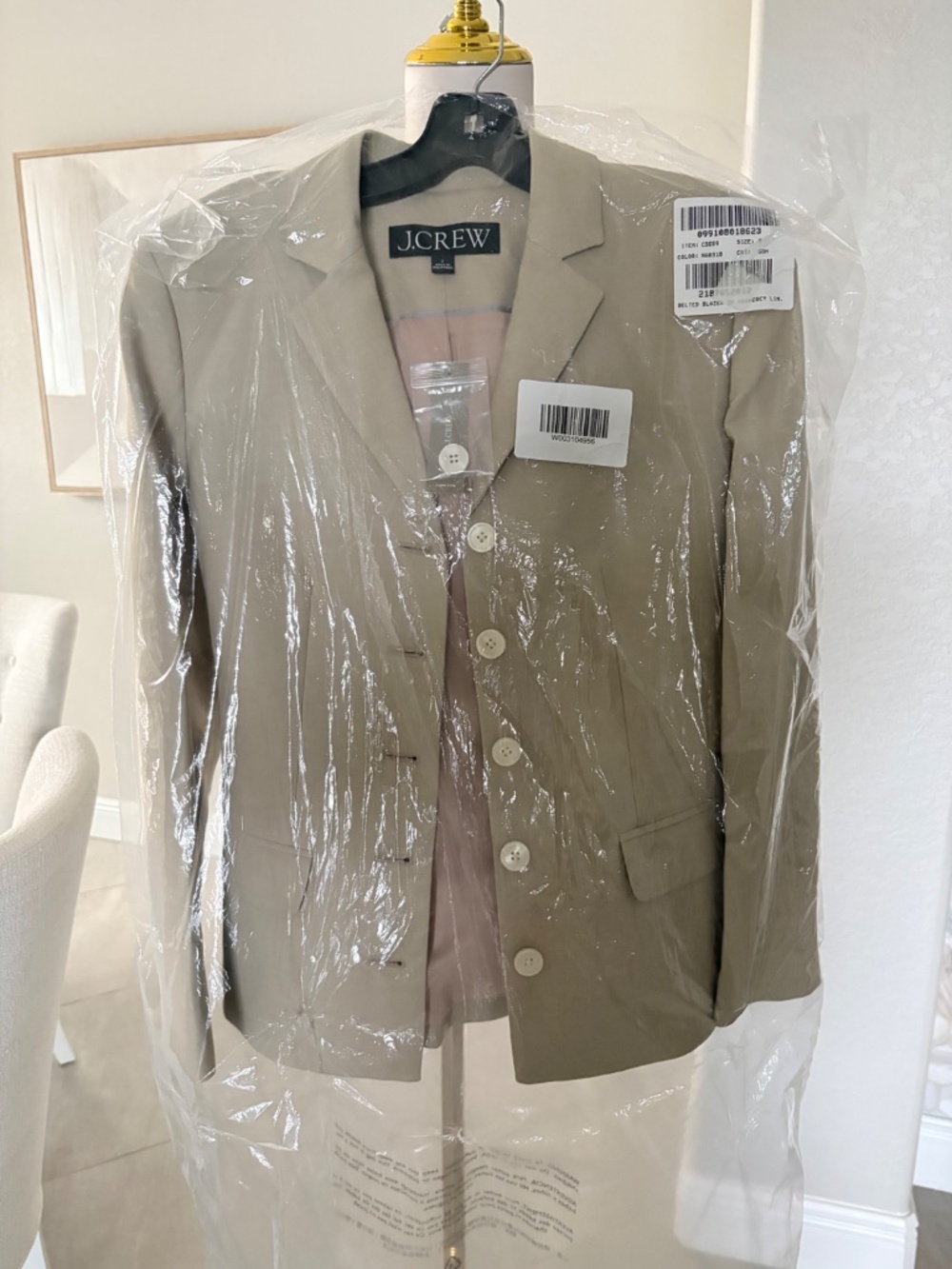 NWT J Crew Belted blazer in Gramercy linen blend